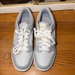 Nike Light Gray and White Low-Top Sneakers